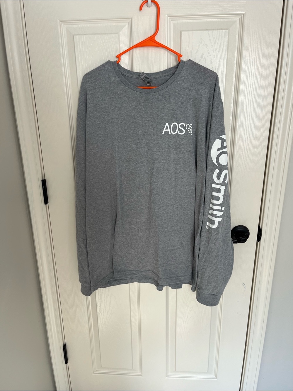 Next Level Apparel Men's Long Sleeve Tee in Gray with White Logo